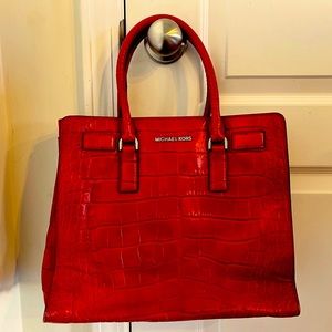 Michael Kors Red Dillon Croc